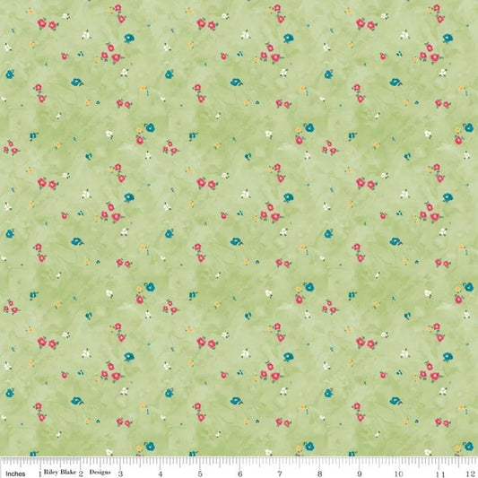 Dear Washington 17733 Green Ditsy Floral - Quilted Strait