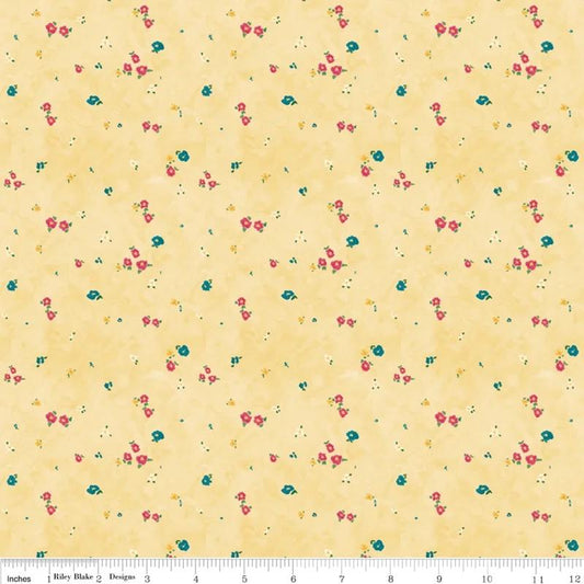 Dear Washington 17733 Yellow Ditsy Floral - Quilted Strait
