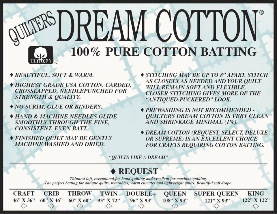 Dream Cotton Batting Request White Throw