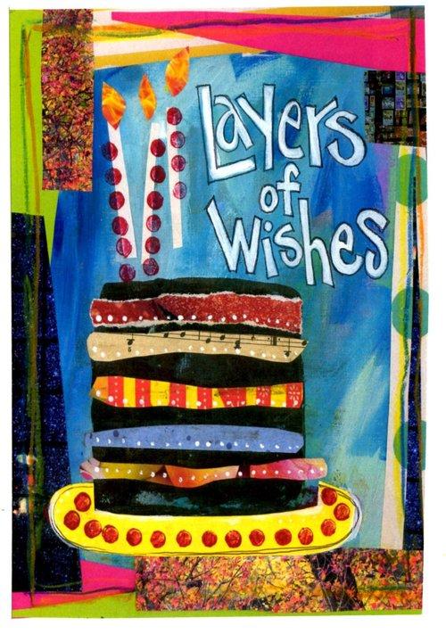 Layers of Fabric Wishes Birthday Greeting Card
