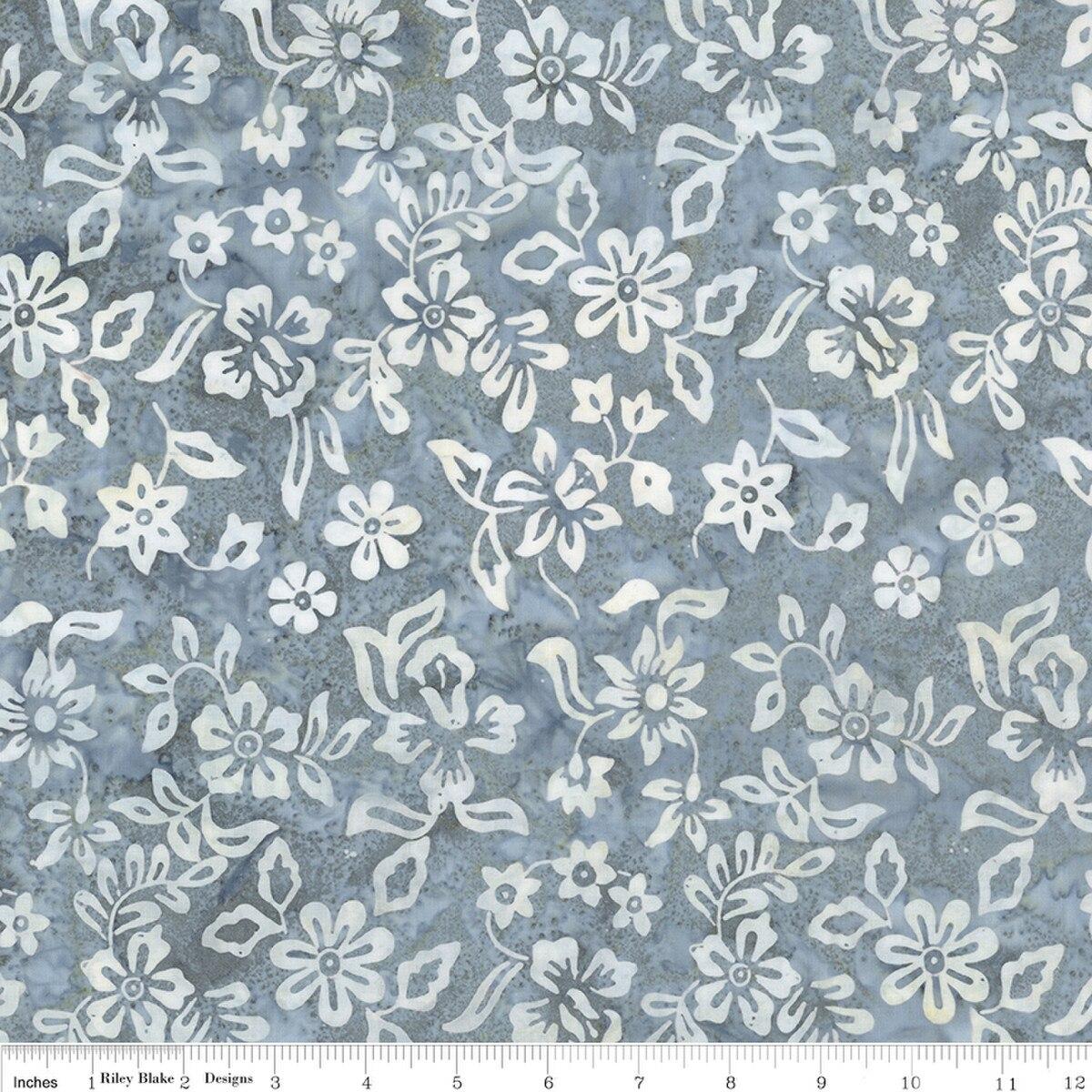 108" Batik 23521-560 Arabella Blustery Days Gray and Golden - Quilted Strait