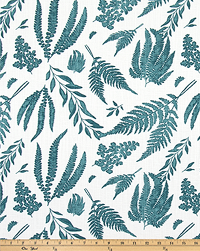 1 yard cut Fern Blue Springs Slub Canvas