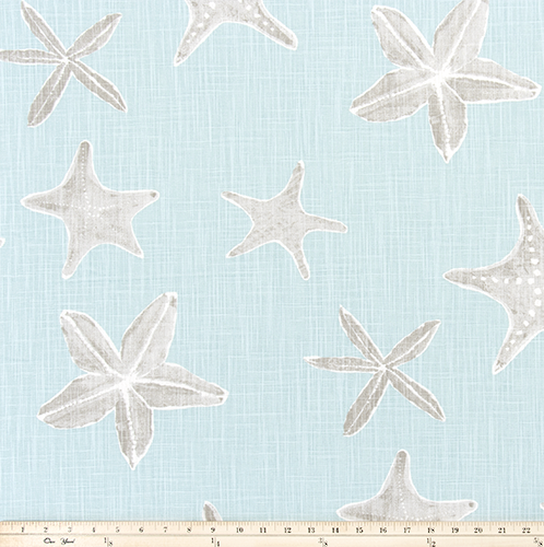 1 yard cut Sea Life Blue Haze Slub Canvas