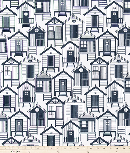 1 yard cut Surf Shack Blue Denim Slub Canvas