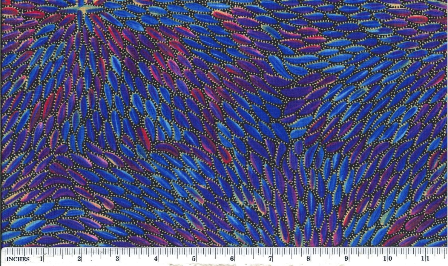 Bush Medicine Leaves Blue - Quilted Strait