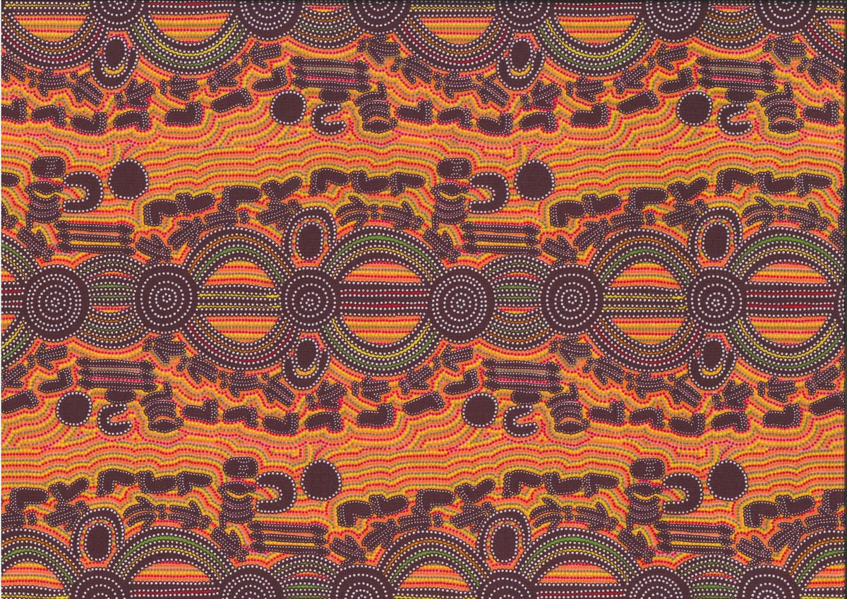 Rock Wallaby Dreaming Orange - Quilted Strait