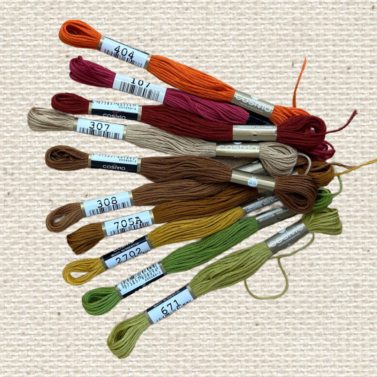Acorn Trio Cross Stitch Cosmo Thread Bundle - Quilted Strait