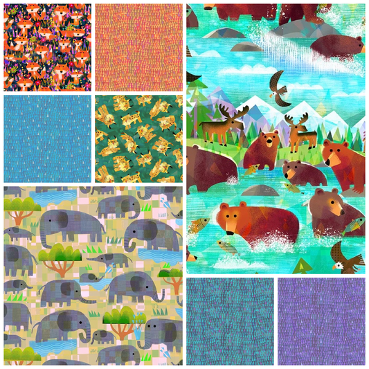Animal Kindgom Fat Quarter Bundle (8 Fat Quarters) - Quilted Strait