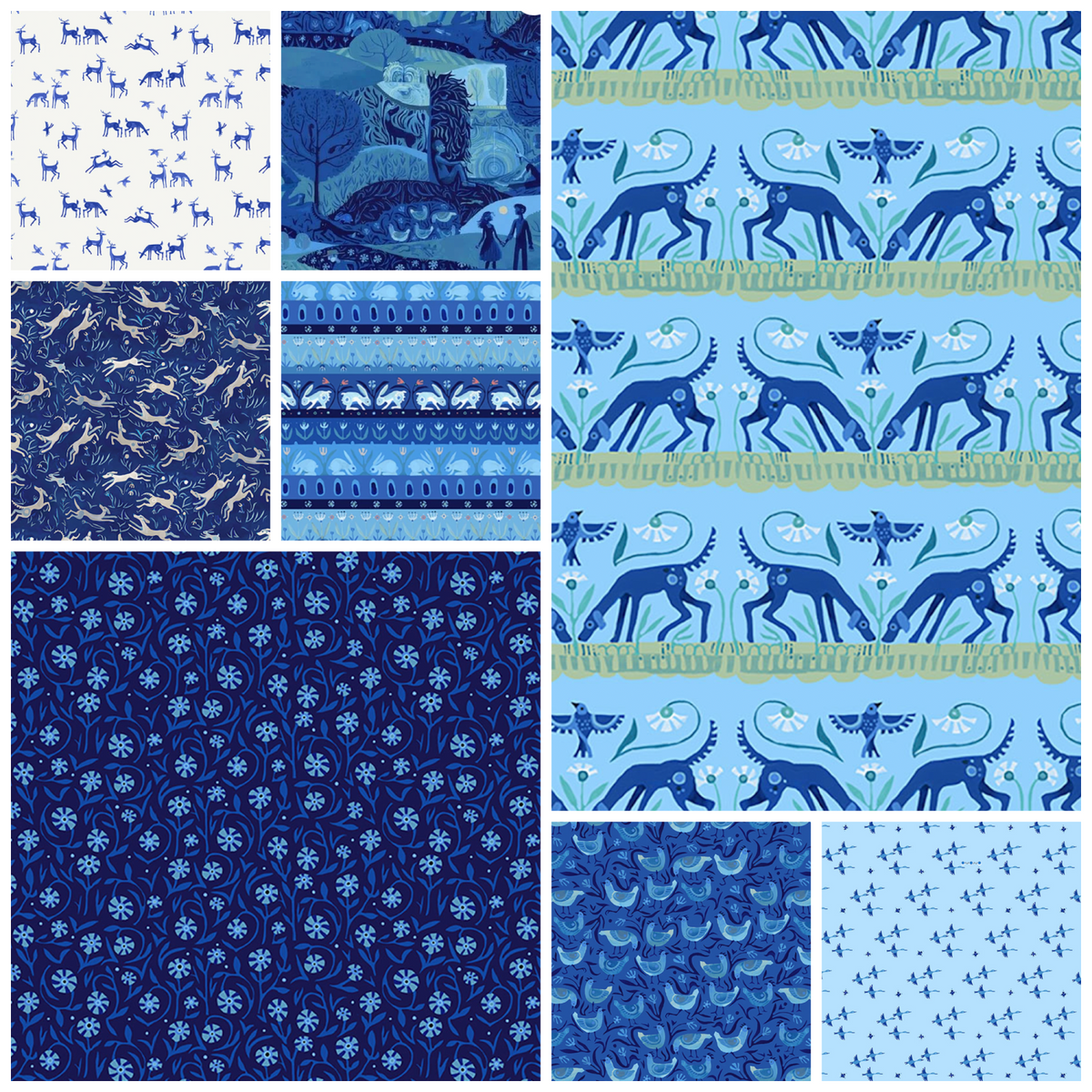 Azul Fat Quarter Bundle (8 Fat Quarters)
