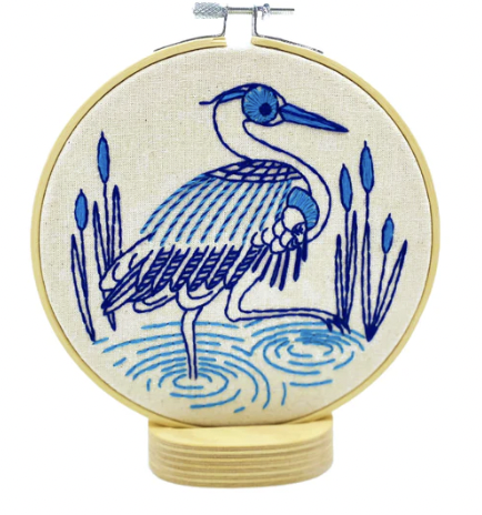 Blue Heron Embroidery Kit - Quilted Strait