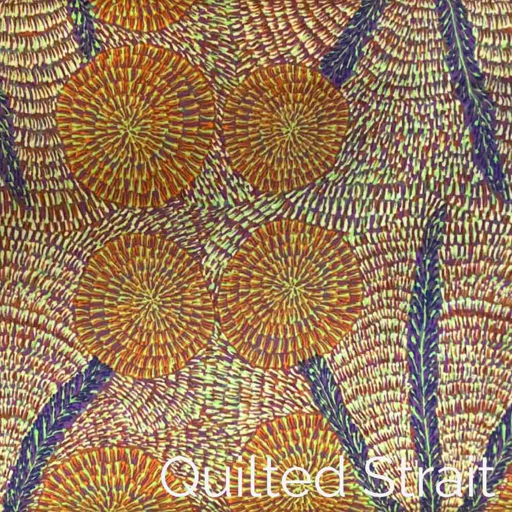 Bush Medicine with Long Stripes Nacy Blue - Quilted Strait