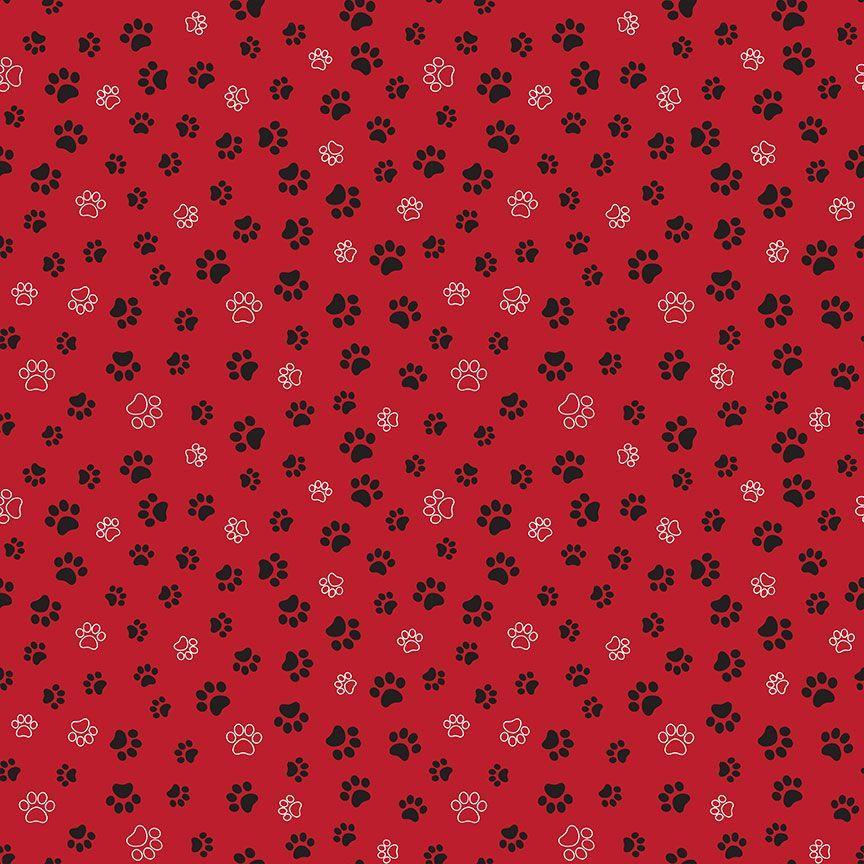 Cats CD2574  Red Cat Paws - Quilted Strait