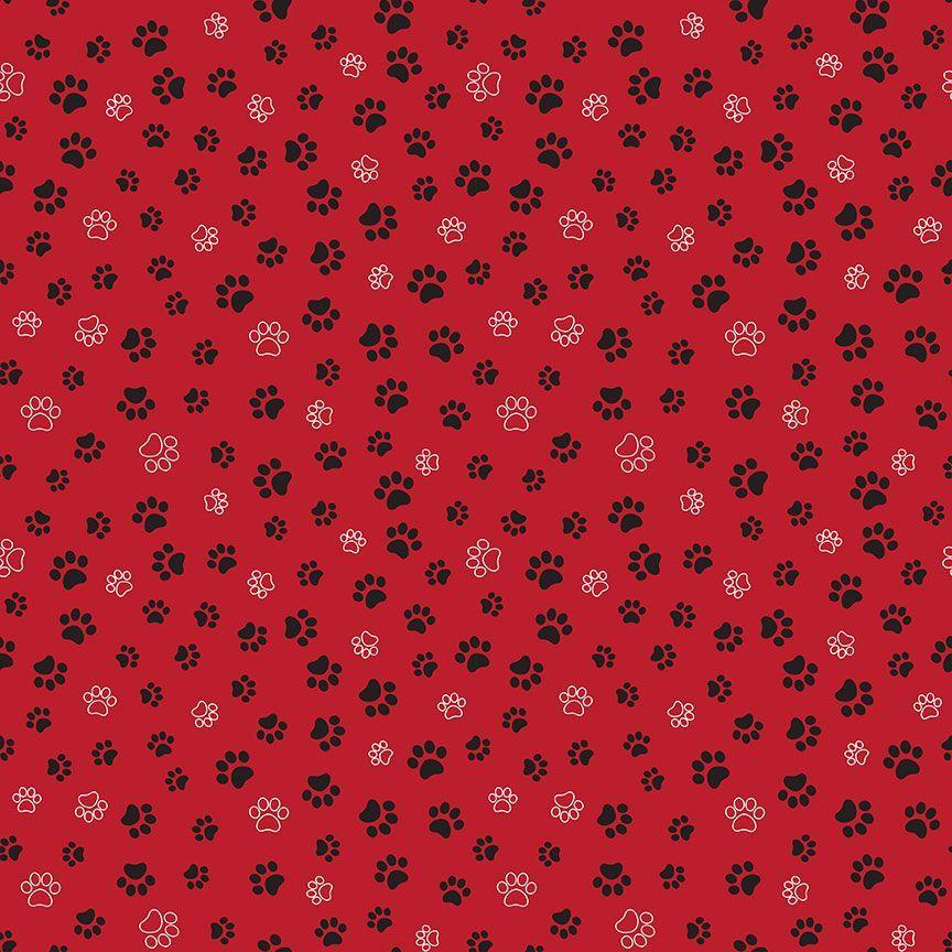 Cats CD2574  Red Cat Paws - Quilted Strait