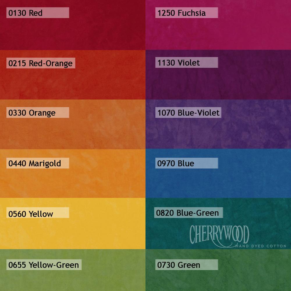 Cherrywood 12 step Medium Color Wheel - 12 Fat Quarters