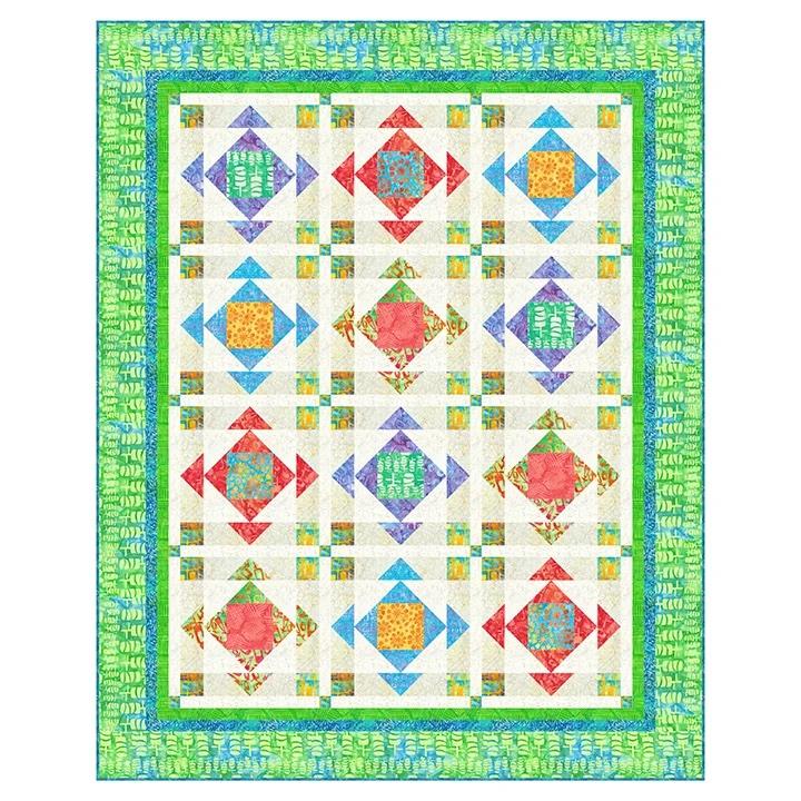 Chubby Blooms Batik Quilt Kit