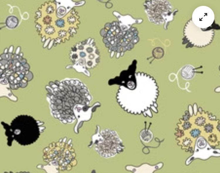 Coated Cotton Moss Sheep - Quilted Strait