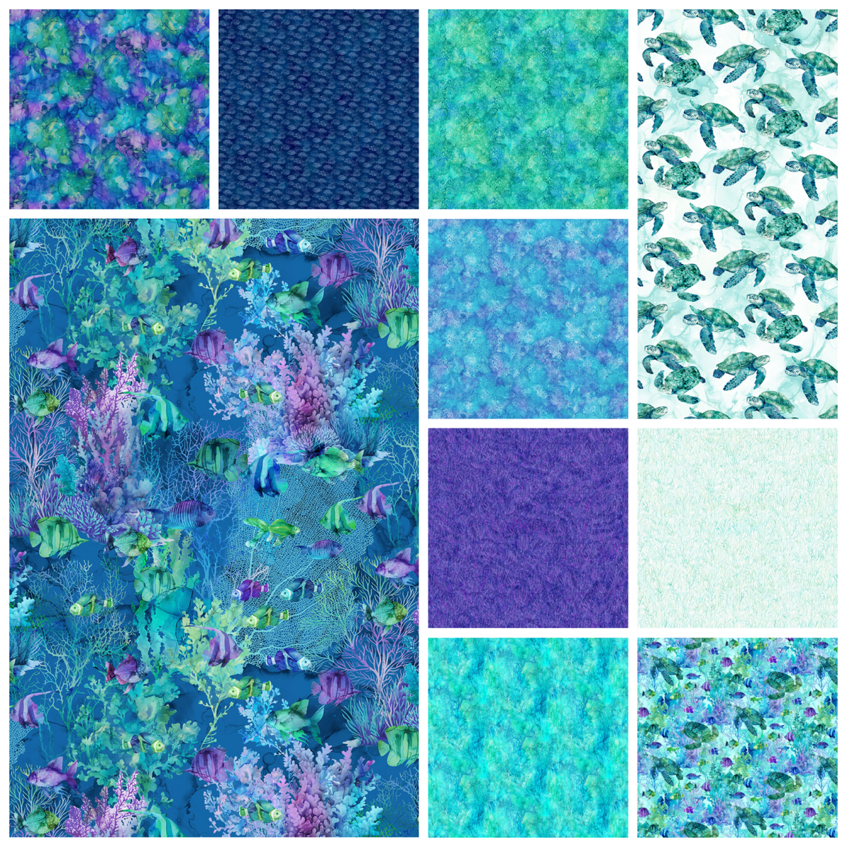Coral Reef Fat Quarter Bundle (10 Fat Quarters) - Quilted Strait