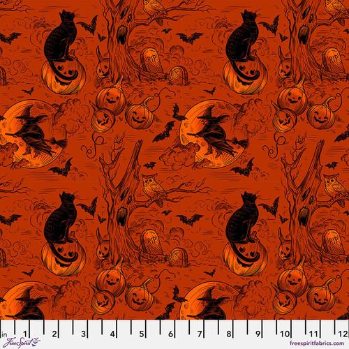 Costumes &amp; Cobwebs 125 Orange Haunted Toile