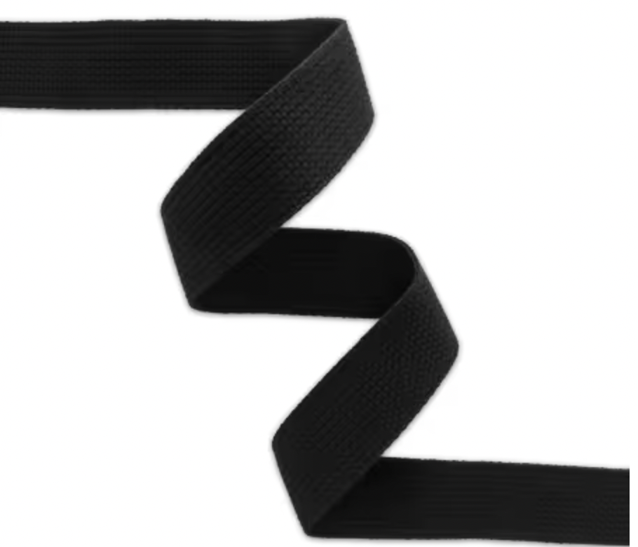 Black Cotton Webbing  1.5" - Quilted Strait