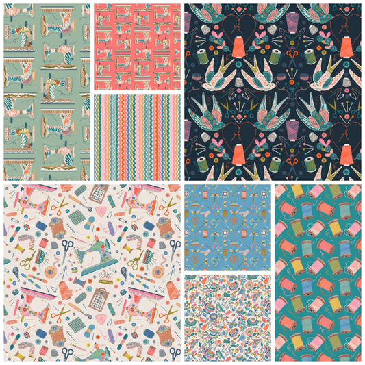 Country Sewing club Fat Quarter Bundle (8 Fat Quarters) - Quilted Strait