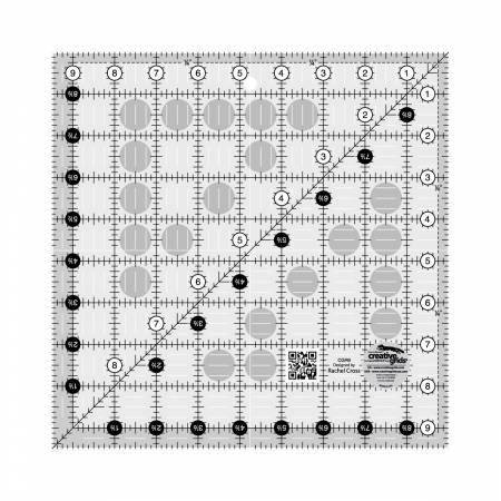 Creative Grids CGR9 9 1/2" Square Quilt Ruler - Quilted Strait