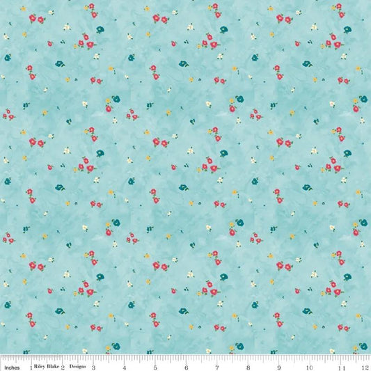 Dear Washington 17733 Blue Ditsy Floral - Quilted Strait