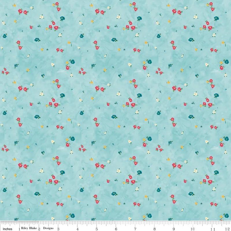 Dear Washington 17733 Blue Ditsy Floral - Quilted Strait