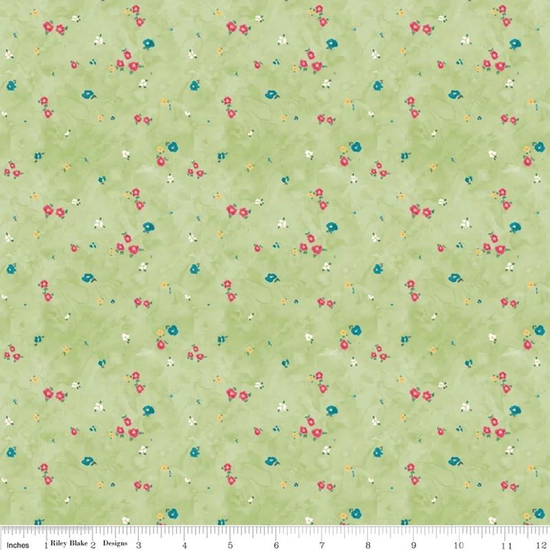 Dear Washington 17733 Green Ditsy Floral - Quilted Strait
