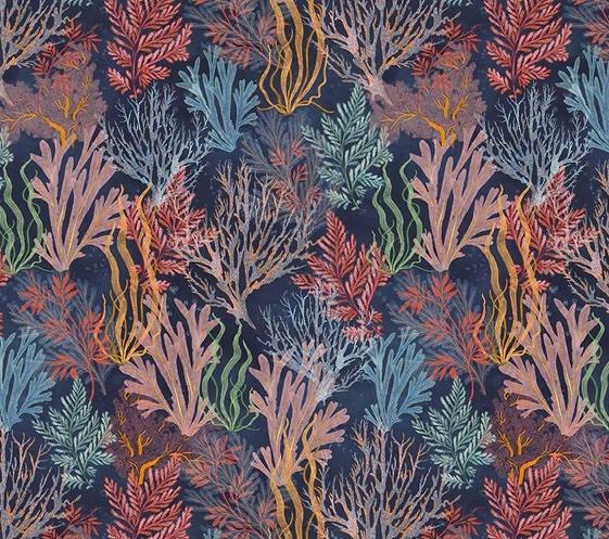 Deep Blue 55256D-1 Garden Reef Deep Blue - Quilted Strait