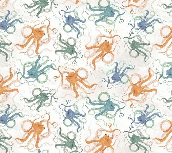 Deep Blue 55258D-2 Octopodes Foam - Quilted Strait