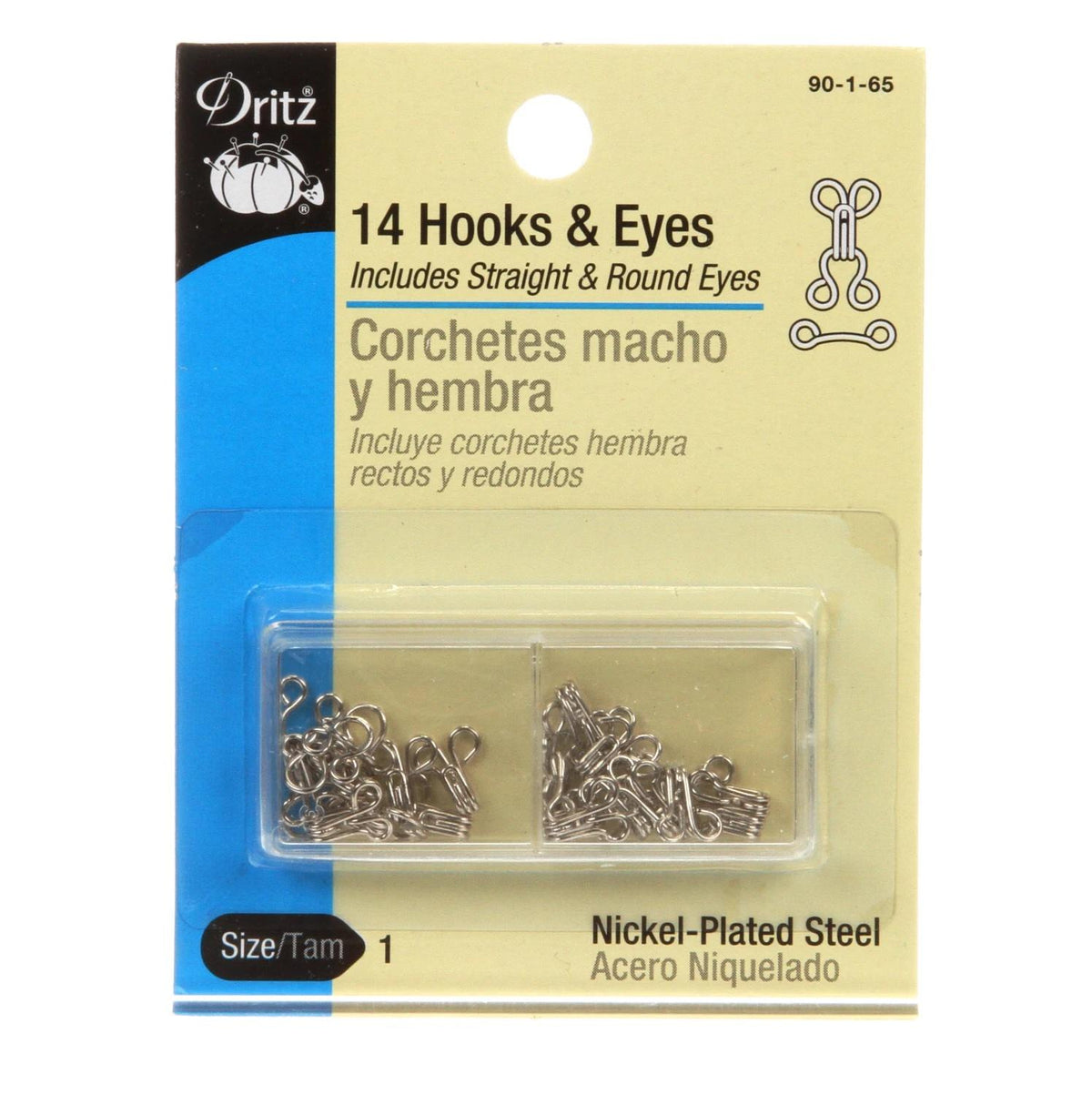 Dritz Hook and Eye Size 1 Nickel