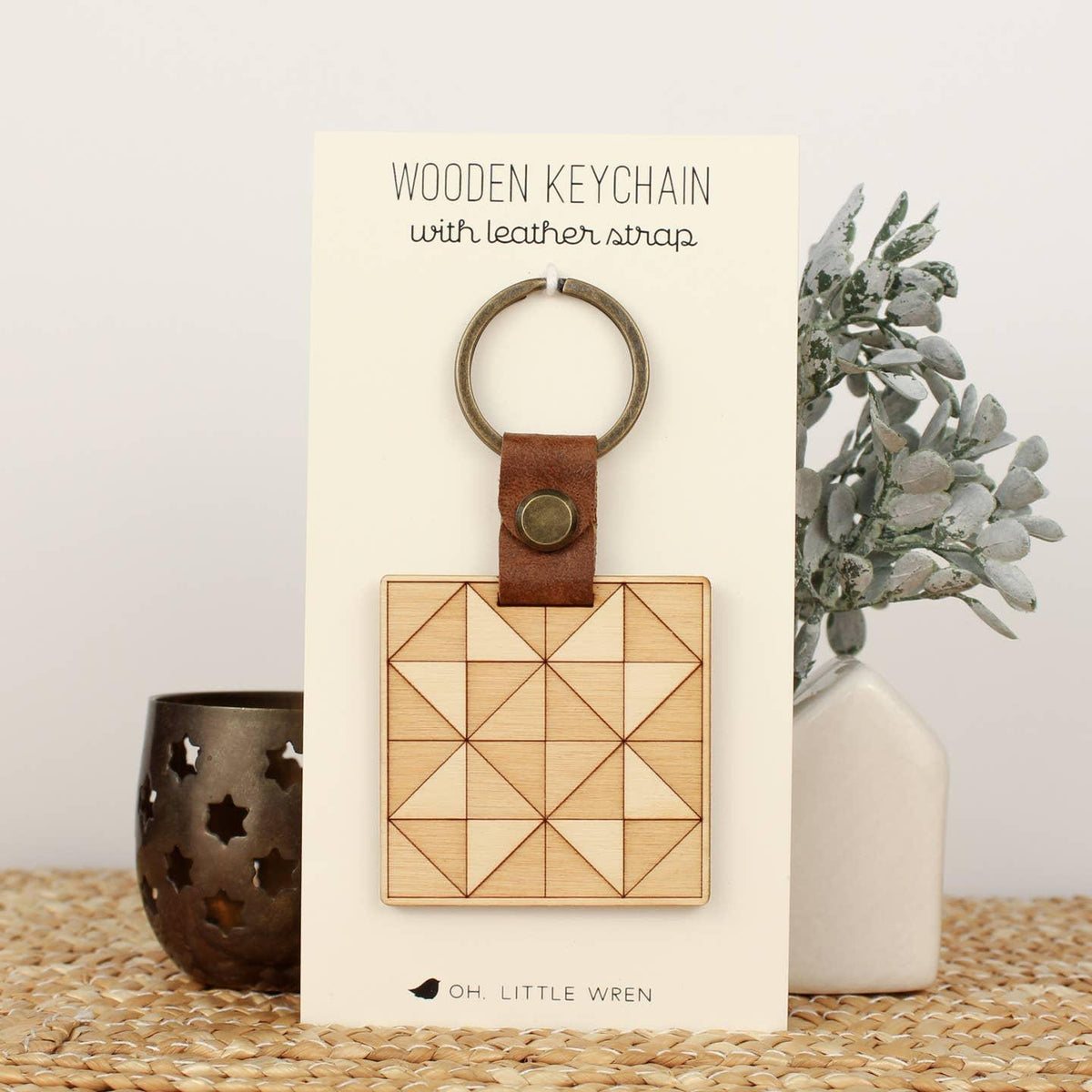 Wood Quilt Keychain #3 (FM)