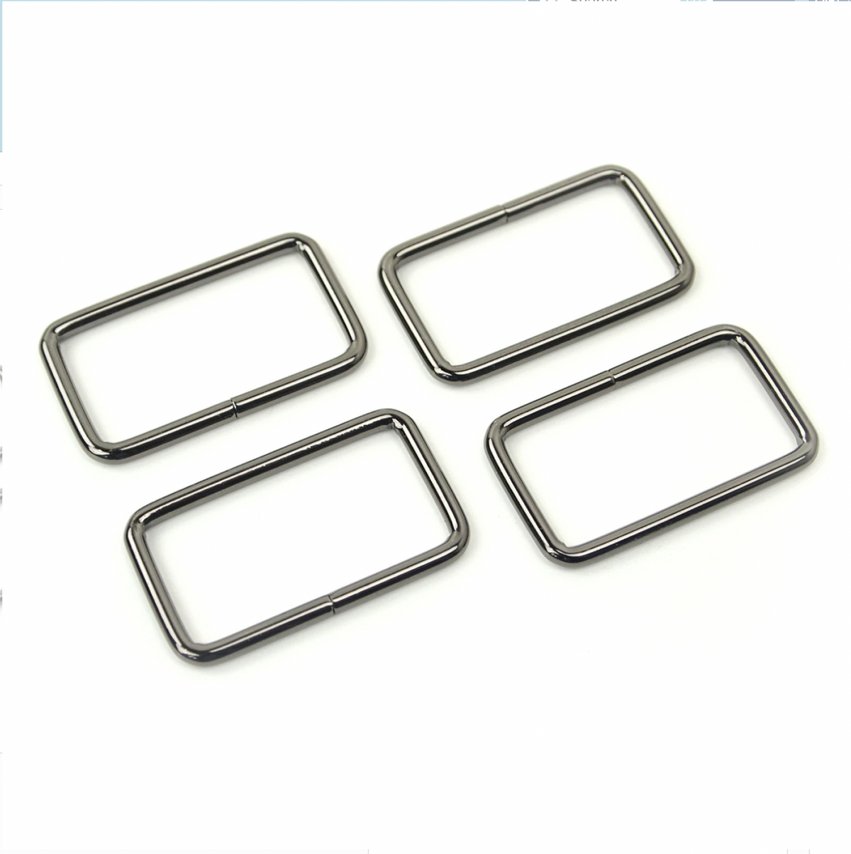 1 1/2&quot; Rectangle Rings Gunmetal
