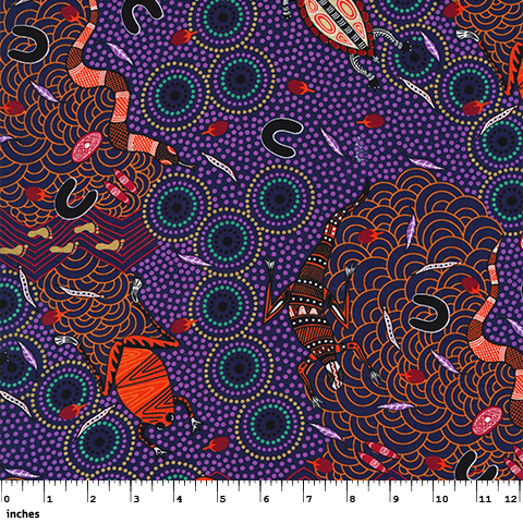 Around Waterhole Purple - Quilted Strait