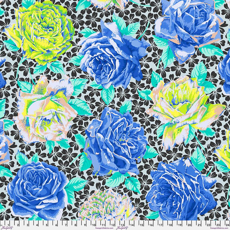 Rose Bloom 077 Blue - Quilted Strait