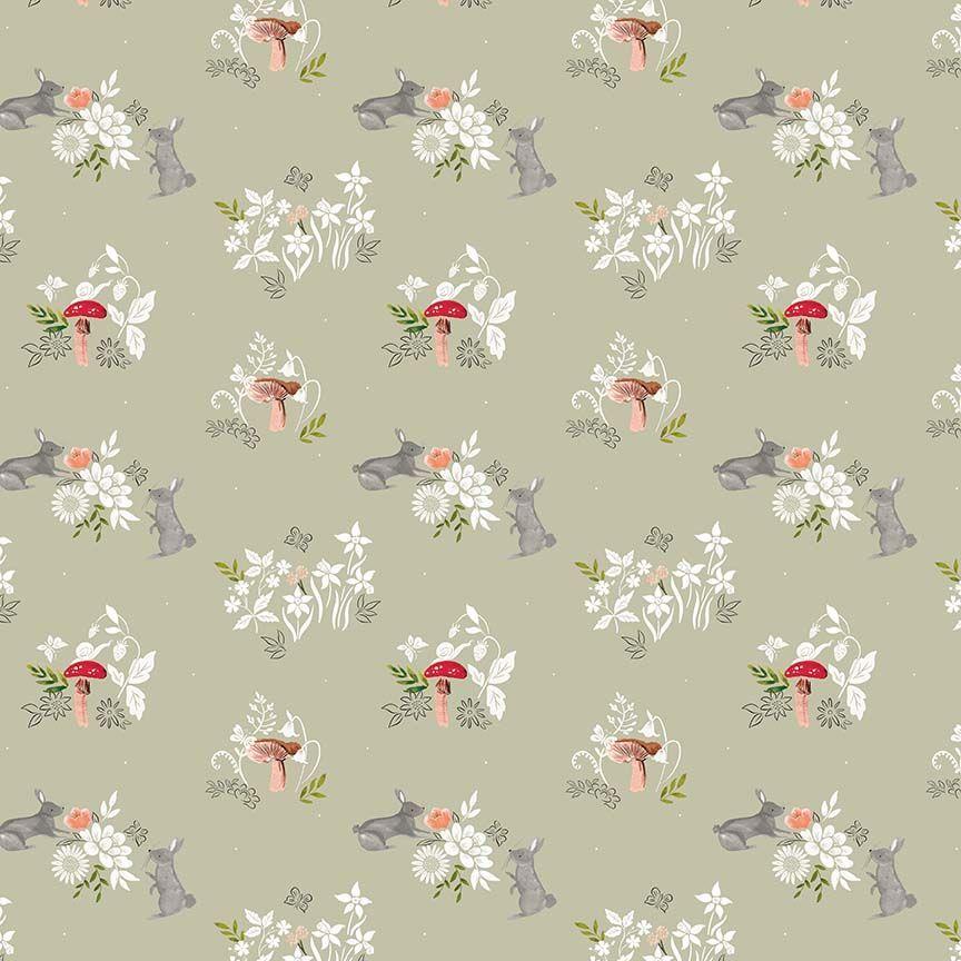 Floral Forest 3441 Tarragon Ear-Resistable - Quilted Strait