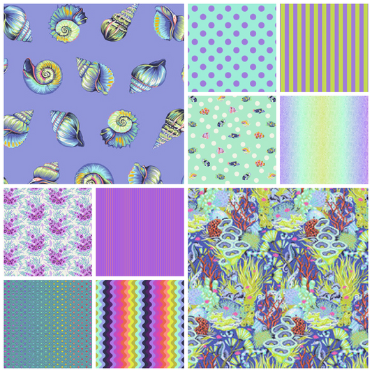 Floral Reef Fat Quarter Bundle (10 Fat Quarters) - Quilted Strait