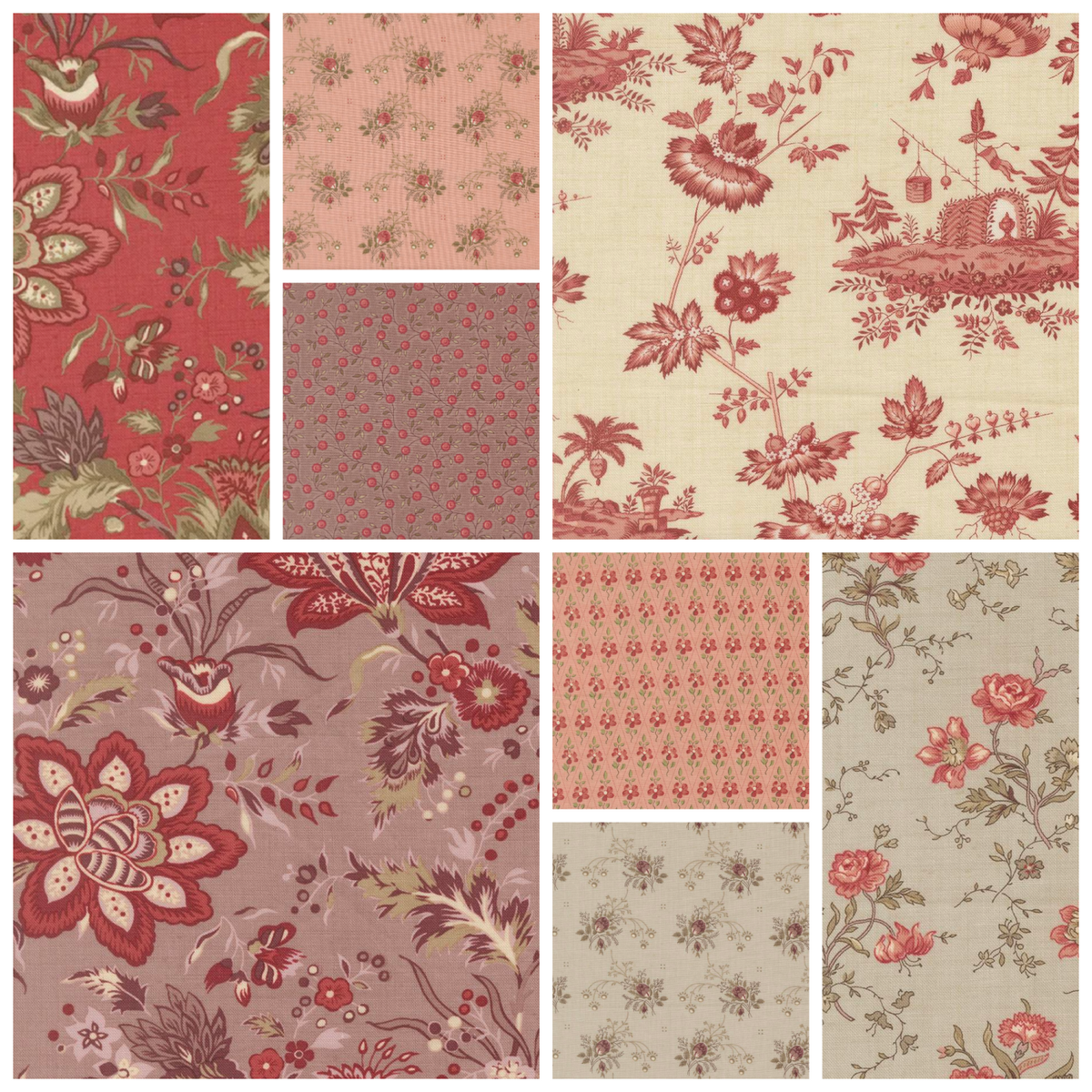 French General Fat Quarter Bundle (8 Fat Quarters)