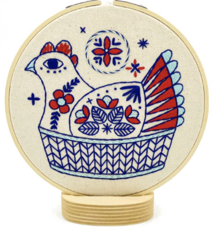 French Hen Embroidery Kit - Quilted Strait