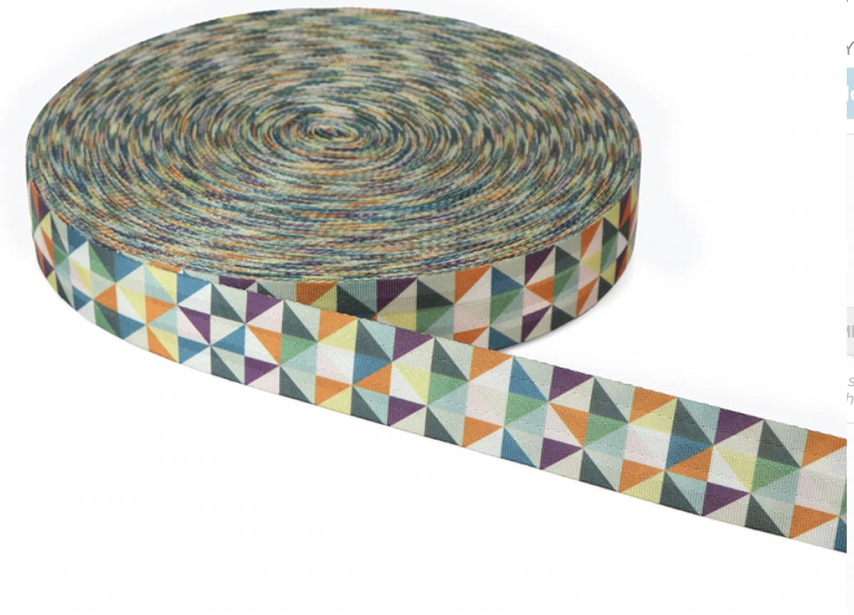 Half Square Triangle Polyster 1.5" X 3 Yards Webbing - Quilted Strait