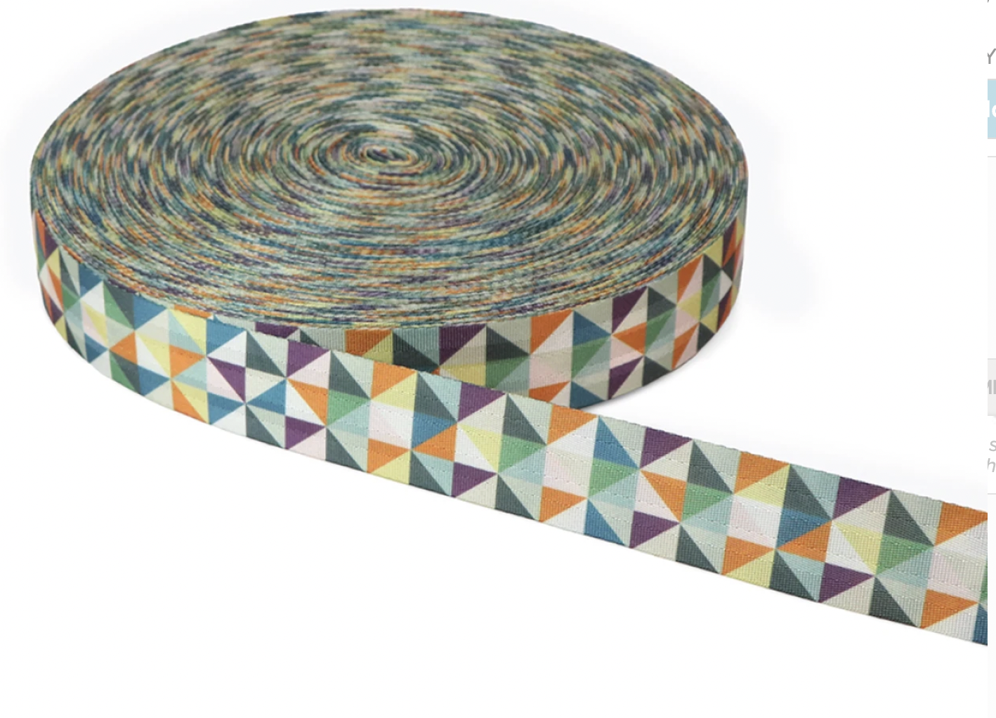 Half Square Triangle Polyster 1.5" X 3 Yards Webbing - Quilted Strait