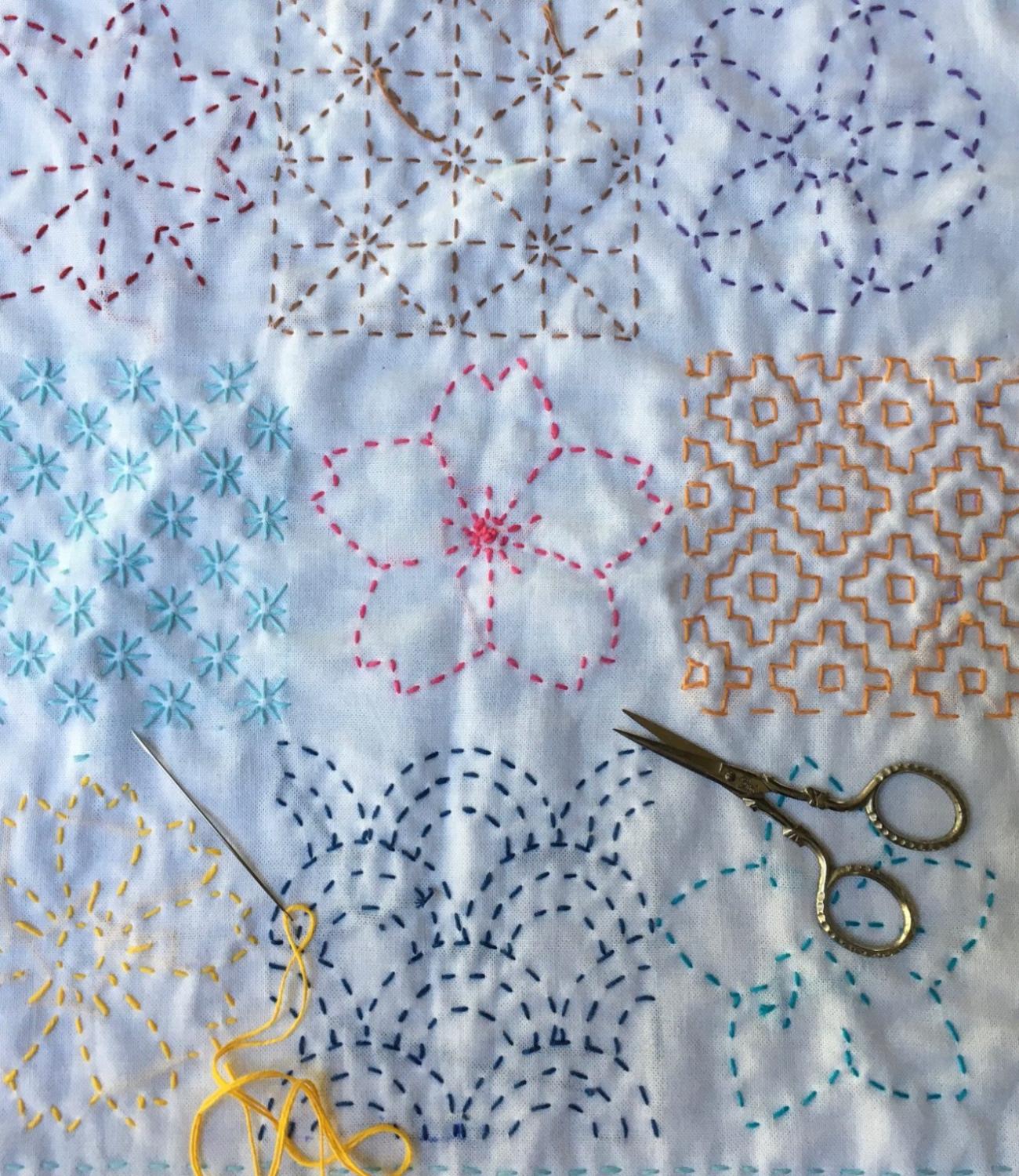 Hanafukin Sashiko Embroidery: Wed. June 17 - Quilted Strait