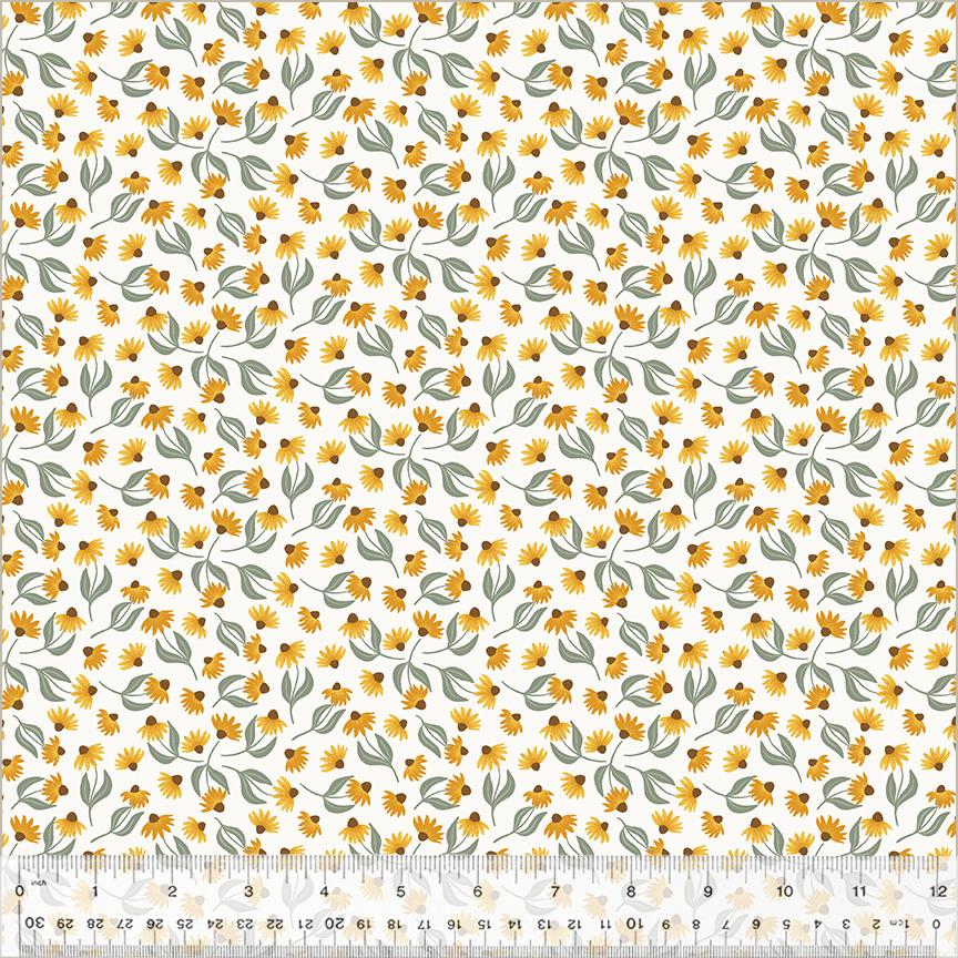 Harvest Gathering 54082-6 Daisy Field Cloud White - Quilted Strait