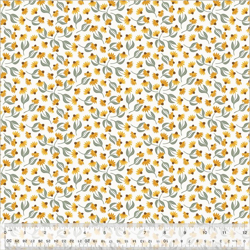 Harvest Gathering 54082-6 Daisy Field Cloud White - Quilted Strait