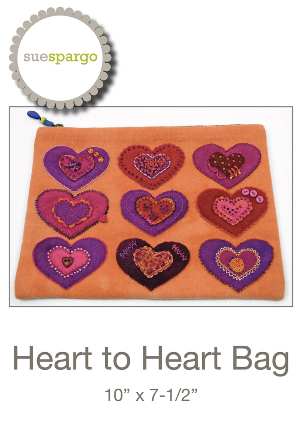Heart to Heart Wool Applique  Bag Pattern