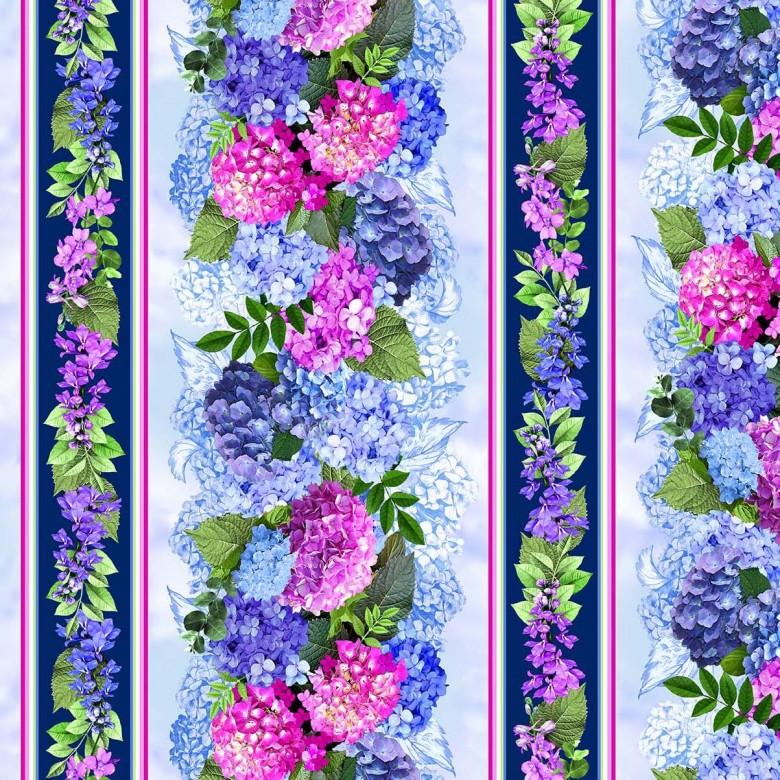 Hydrangea Dreams 11767 Multi Spring Dream Stripe - Quilted Strait