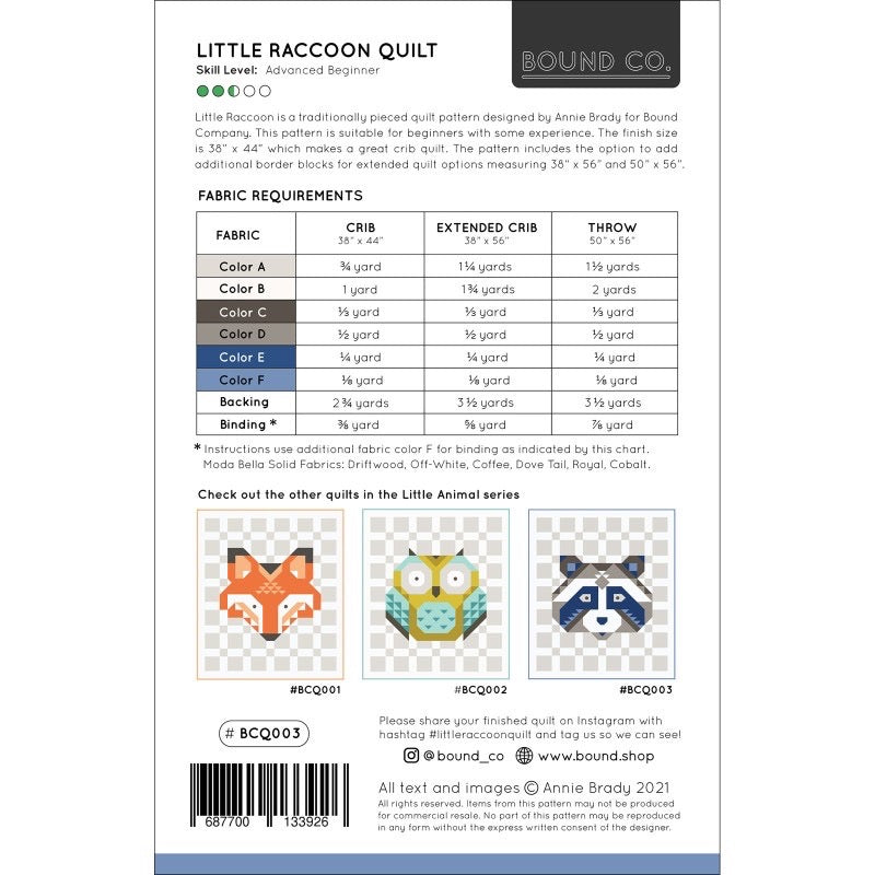 Little Raccoon Quilt Pattern - Quilted Strait