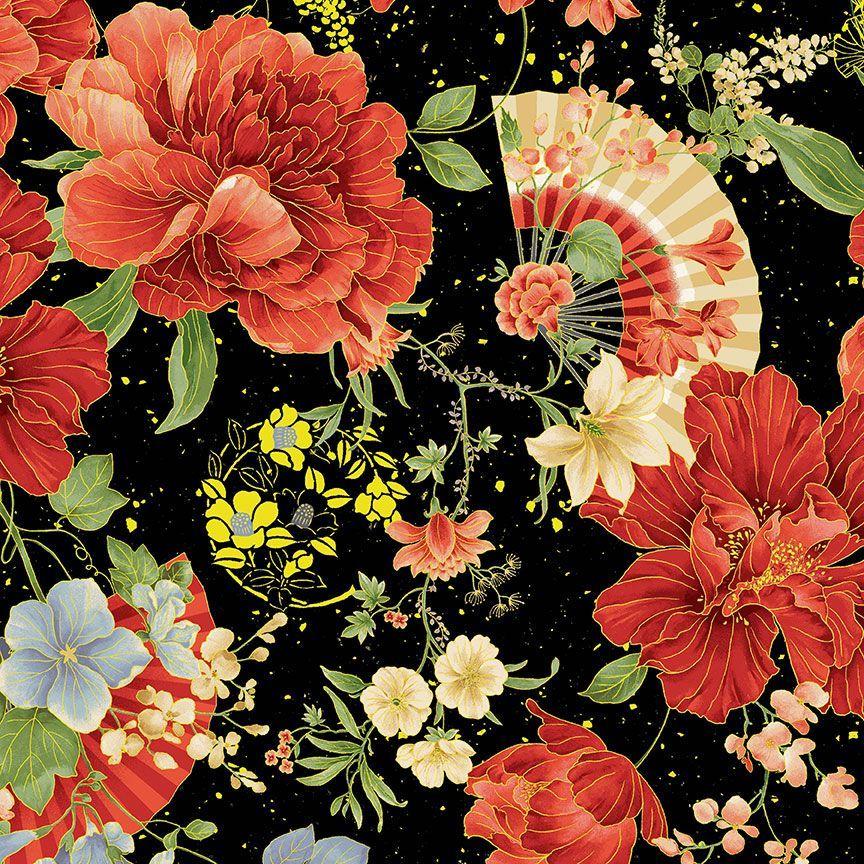 Imperial Bloom CM4371 Focal Floral Metallic Jet