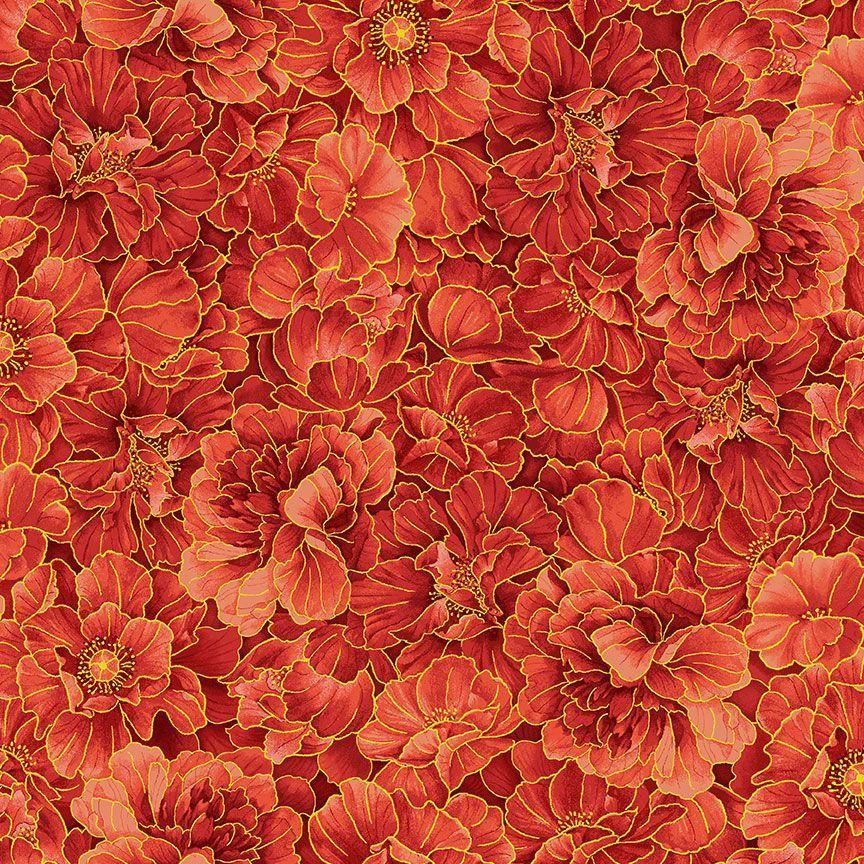 Imperial Bloom CM4373 Packed Peony Metallic Red