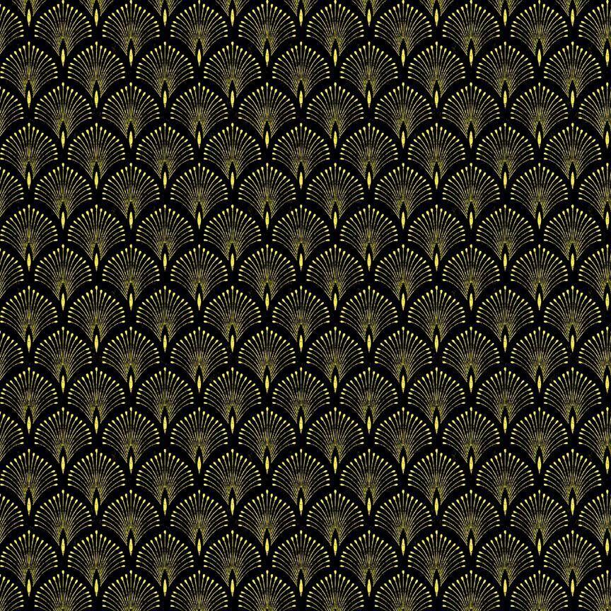 Imperial Bloom CM4380 Asian Metallic Scallops Black